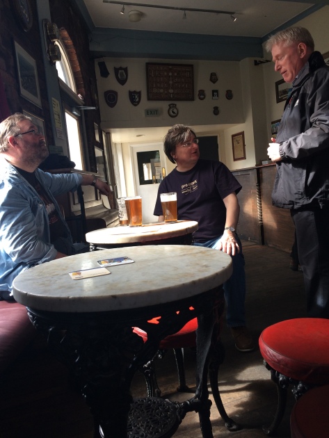 The lads having a pint at the Baltic Fleet